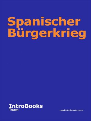 cover image of Spanischer Bürgerkrieg